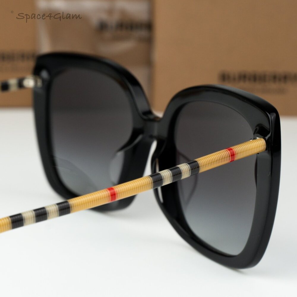 Burberry Women Sunglasses Black Grey Gradient Square BE4323F 38538G BRAND NEW - Picture 5 of 12